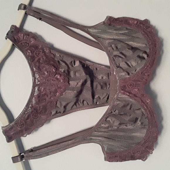 90s Parisa by Amir Demi Underwire Sheer Bra & Thong set, Taupe & Dusty Lilac 34B - Picture 5 of 15